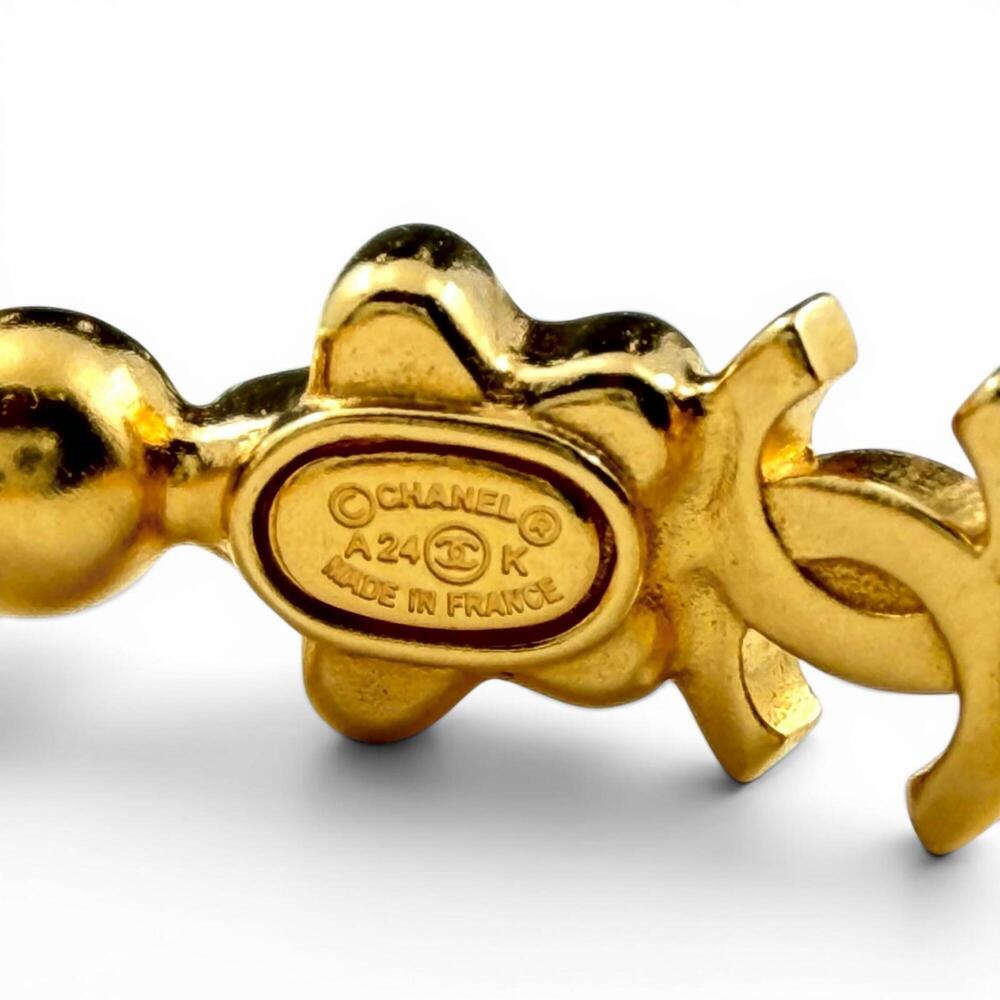 CHANEL Gold Logo Earrings - Picture 6 of 6